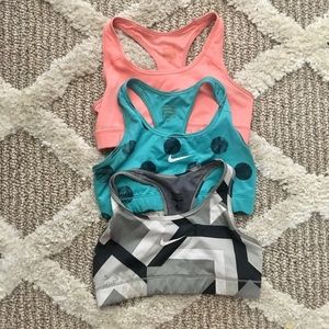 Three Nike Sports Bras Bundle